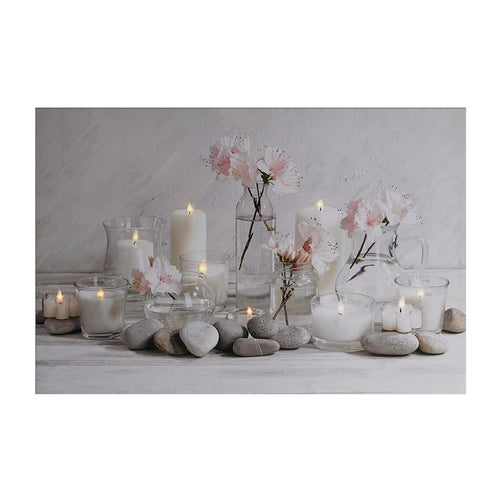 Art for the Home Canvas LED - Rustgevende Kaarsen - 60x90cm