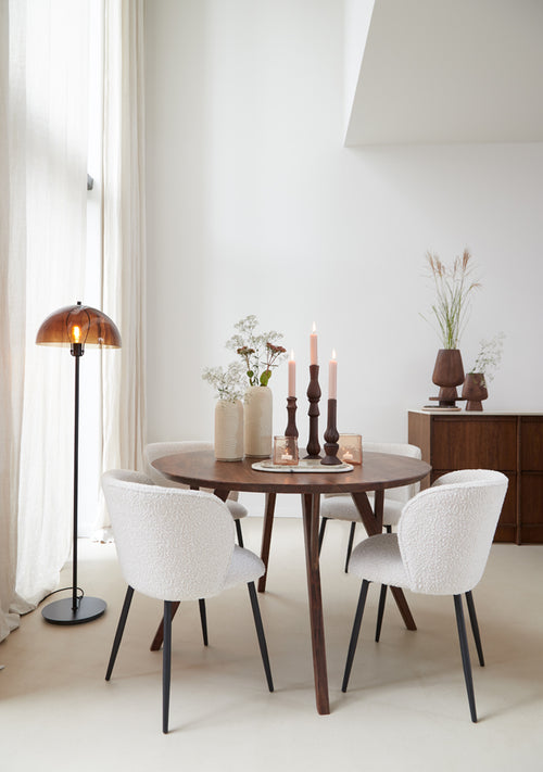 Light & Living eettafel QUENZA - Ø120x76cm - bruin - vtwonen shop