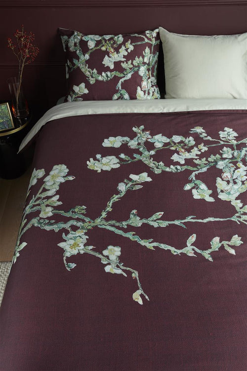 Beddinghouse x Van Gogh Museum Blossom dekbedovertrek - Lits-Jumeaux XL - 260x200/220 cm - Donker Rood - vtwonen shop