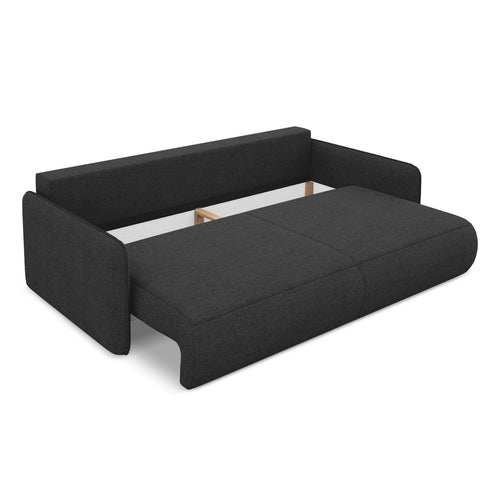 LaMiaSofa 3-zits slaapbank Palermo - chenille stof - antraciet - 216x105x86