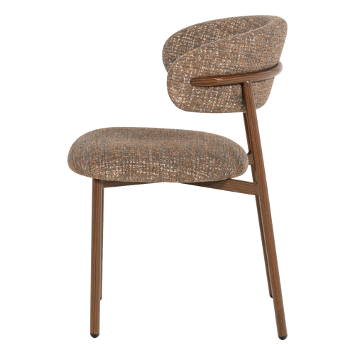 WOOOD eetkamerstoel Kelu - Wollig - Bruin Melange - Set Van 2 - 80x45x58