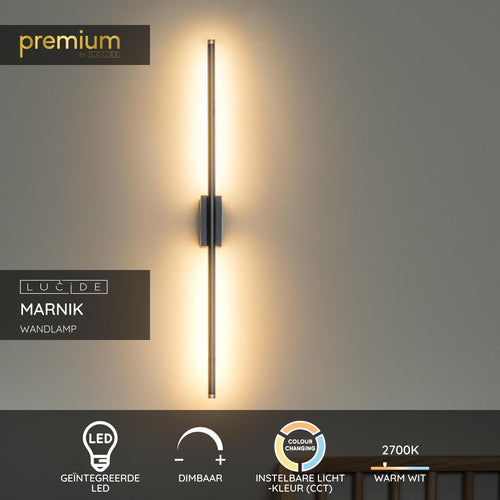 Lucide wandlamp MARNIK - Geïntegreerde LED - Zwart - vtwonen shop