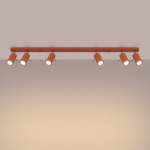Sollux Lighting Plafondlamp RING 6L rood ochra - 117x6x17cm