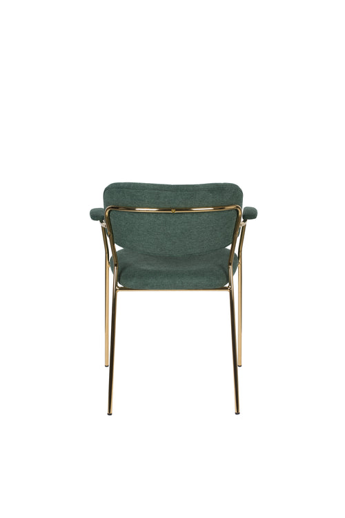 Housecraft Living Jolien Eetkamerstoelen armleuning Goud/Dondergroen - Set van 2 - vtwonen shop