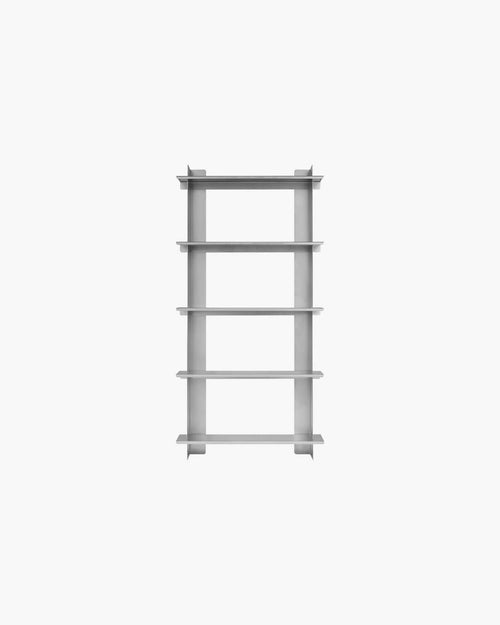 noo.ma Tivo wandrek met 5 legplanken, roestvrij staal, 141,6 x 70 x 22 cm