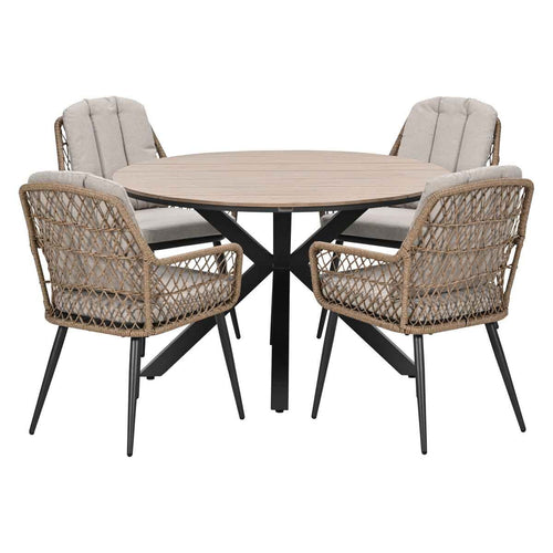 Garden Impressions Tuinset Kalibo 5-delig - Tulli tuintafel Ø122 cm