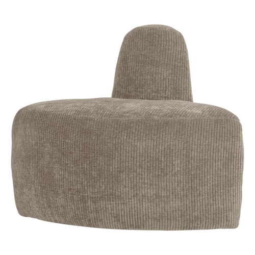 WOOOD eetbank hoek rond rugleuning Mojo Base - Rib - Donkerzand - 83x76x76
