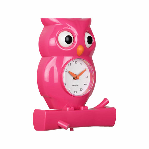 Karlsson wandklok Owl Pendulum - roze - 20x8.5x37.5cm - vtwonen shop