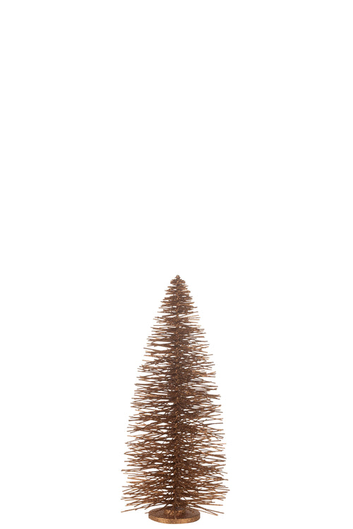 J-Line decoratie Kerstboom Glitter - hout - bruin - large - vtwonen shop