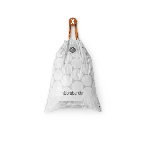 Brabantia PerfectFit Afvalzak, code X, 10-12 liter, 200 stuks, set van 10 rollen - White