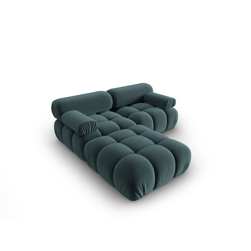 Cosmopolitan Design - Modulaire bank Cortina 3-zits, flueel turkoois - 188x188x70cm