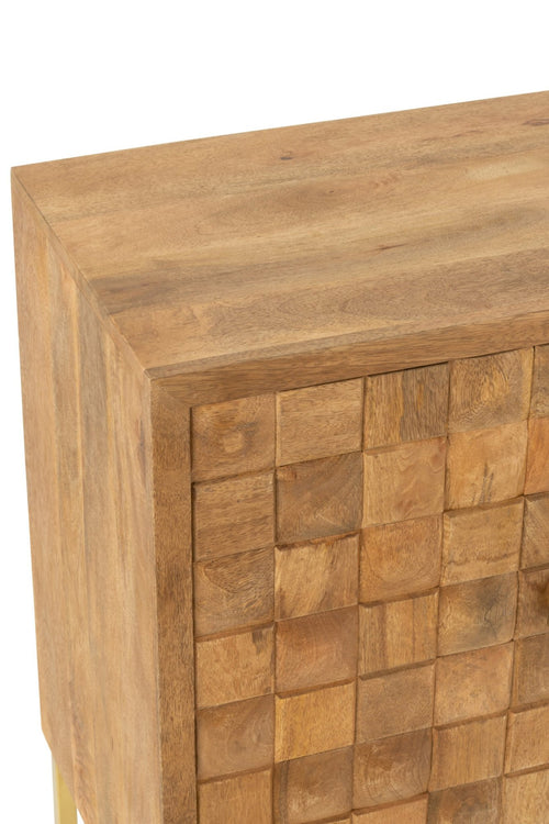 J-Line kast Nino Op Staander - metaal/mangohout - naturel/goud
