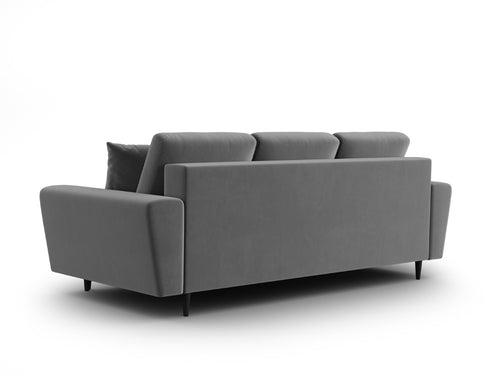 Cosmopolitan Design Slaapbank met opbergdoos Kyoto 3-zits, flueel lichtgrijs - 100x235x88cm