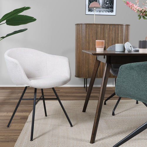 Nolon Noa-Otis Eetkamerstoelen Set van 2 - Beige - Zwarte Poten - vtwonen shop