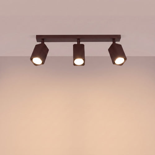 Sollux Lighting Plafondlamp RAYO 3L bruin - 45x6x16,5cm