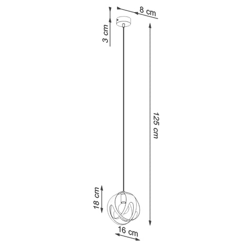 Sollux Lighting Hanglamp TULOS 1 wit - 16x16x125cm