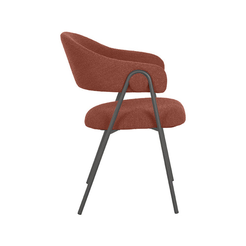 LABEL51 Eetkamerstoel Lowen - Oranje Bouclé - Zithoogte 49cm - Set van 2 - vtwonen shop