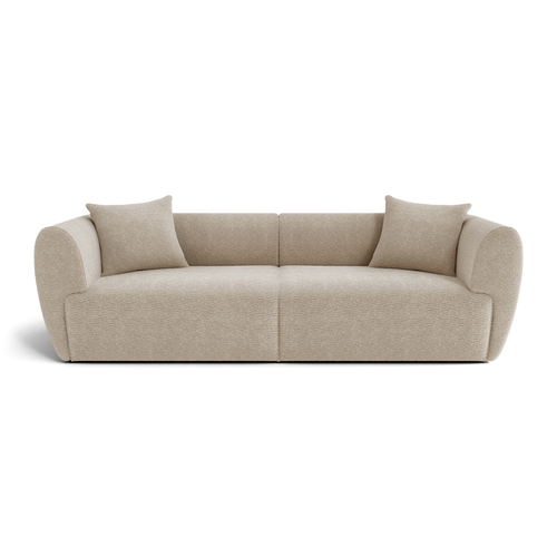 Sia Home - Rechte bank CÔME - Fluweel met structuur - Beige - 230cm - vtwonen shop