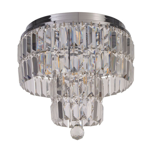 Empire 4-lichts plafondlamp, chroom en helder glas, IP44
