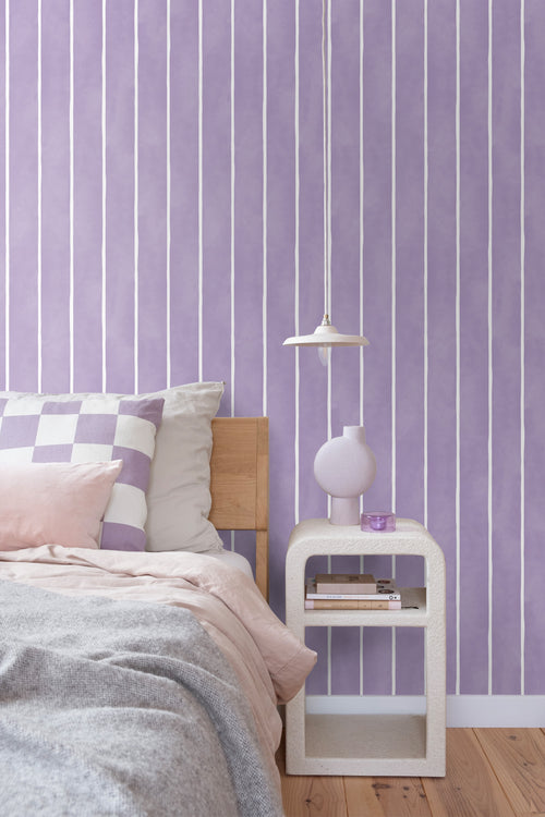 ESTAhome behang strepen lila paars en wit - 50 x 900 cm - 131310 - vtwonen shop
