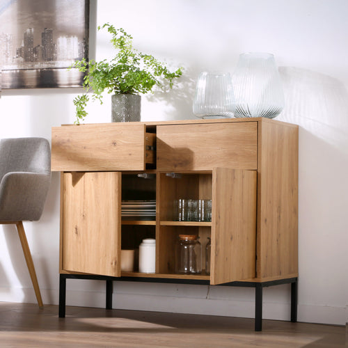 Calicosy - LENNY Dressoir 2 deuren - Eiken - 40x90x80 cm