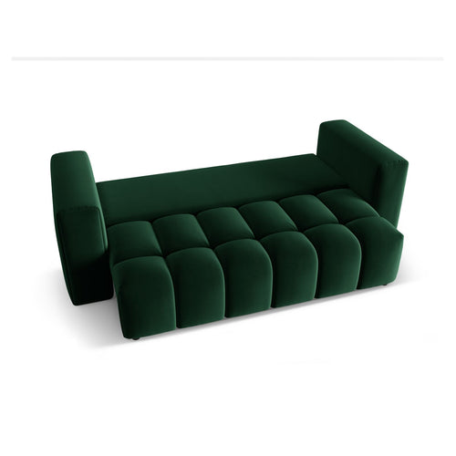 Cosmopolitan Design - Slaapbank met opbergdoos Verona 3-zits, flueel flessengroen - 98x252x85cm