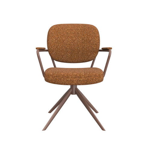 LABEL51 Eetkamerstoel Basel - Oranje Bouclé - Draaibaar - vtwonen shop