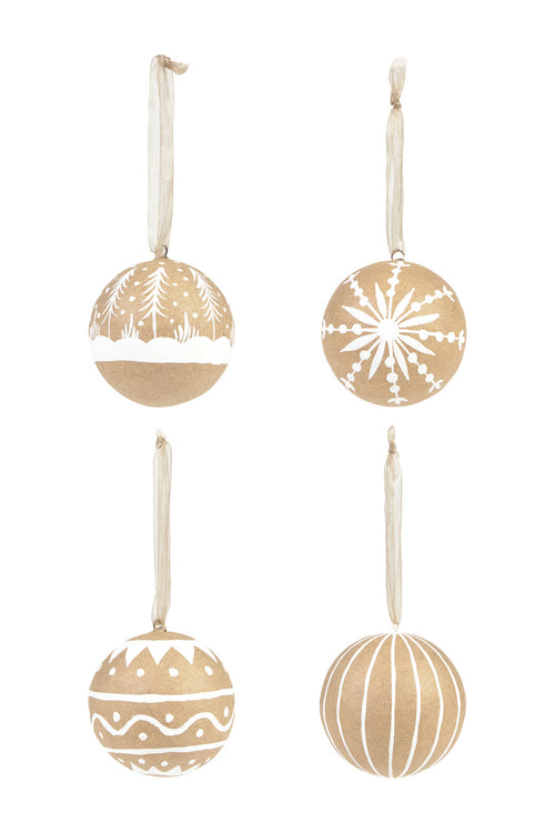 Calma House Set van 4 ornamenten Mery - Naturel - Diam. 7