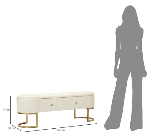 Mauro Ferretti bank - 120x40x43 cm - crème