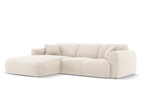 Cosmopolitan Design linker hoekbank Nolio 4-zits, chenille, lichtbeige - 170x260x72cm