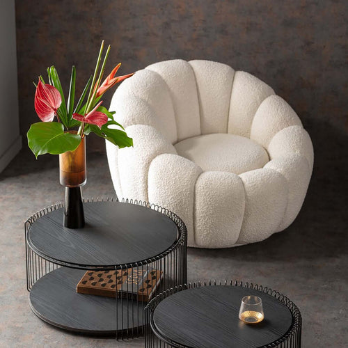 Kare Design Draaifauteuil Peppo Bloom wit - vtwonen shop