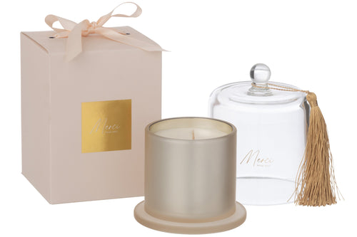J-Line geurkaars Stolp Merci - Elderflower - glas - beige - large - 45U