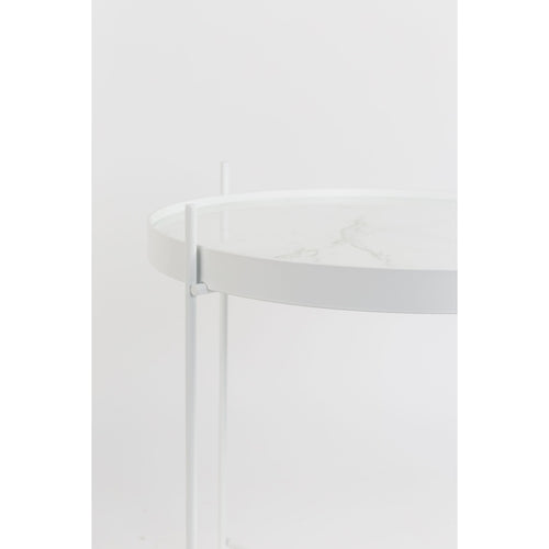 Zuiver Cupid Bijzettafel Rond 43 cm Glas/ Marmer Wit - vtwonen shop