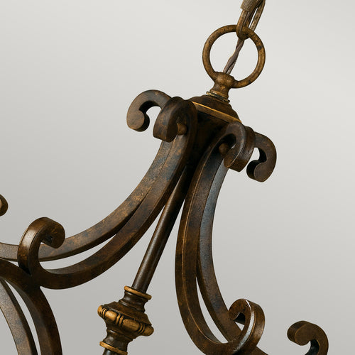 Elstead Drawing Room - 5 lichts multi-arm kroonluchter walnoot finish, E27