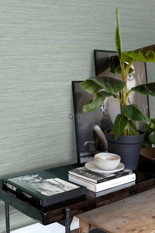 Origin Wallcoverings behang geweven structuur celadon groen - 0,53 x 10,05 m - 347654 - vtwonen shop