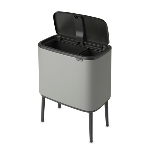 Brabantia Bo Touch Bin, met 2 binnenemmers, 11 + 23 liter - Mineral Concrete Grey