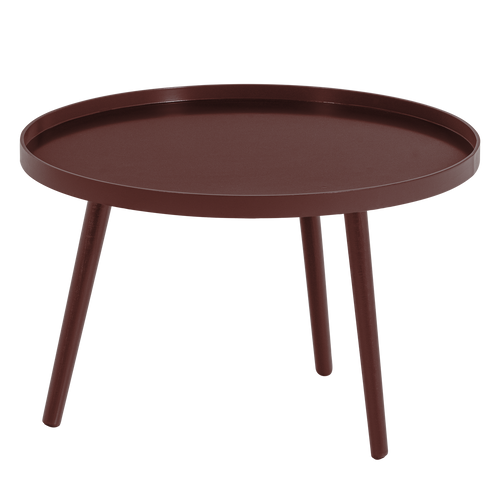 WOOOD bijzettafel l 34xø60 cm Mesa - Hout - Bordeauxrood - 34x60x60