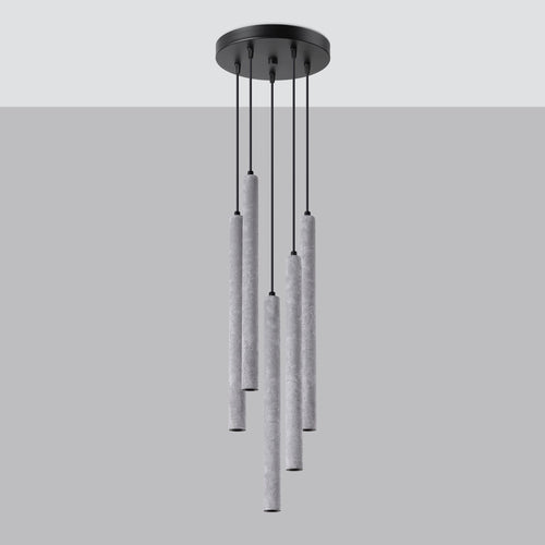 Sollux Lighting Hanglamp PASTELO 5P beton - 25x25x110cm