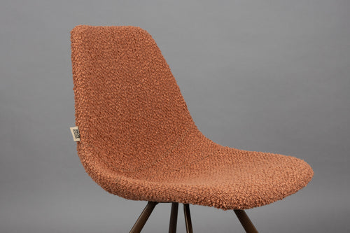 Dutchbone Franky Eetkamerstoelen Bouclé Terra - Set van 2 - vtwonen shop