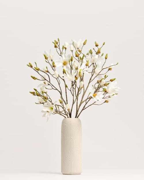 Blooming Good Zijden Magnolia Boeket XL  Good MC.03 - wit - 80-90 cm. hoogte