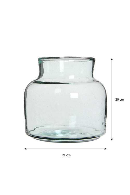 Mica Decorations Vienne Vaas - H20 x Ø21 cm - Gerecycled Glas - Transparant