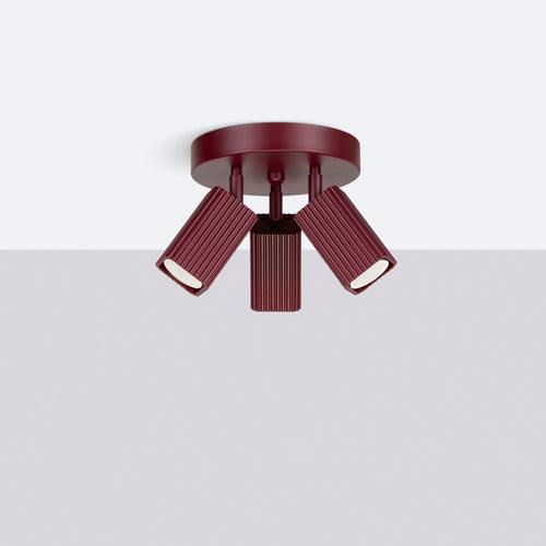 Sollux Lighting Plafondlamp RAYO 3P bordeaux - 20x20x18cm