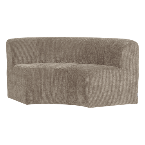 WOOOD eetbank halfronde hoek rugleuning Mojo Base - Rib - D.zand - 83x152x76