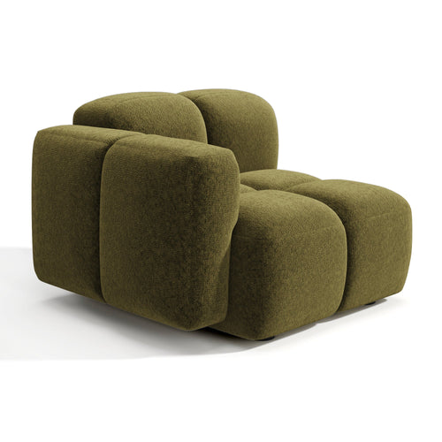 Premium Interiors - Module linkerhoek MOSS - fluweel met structuur vintage groen 90cm