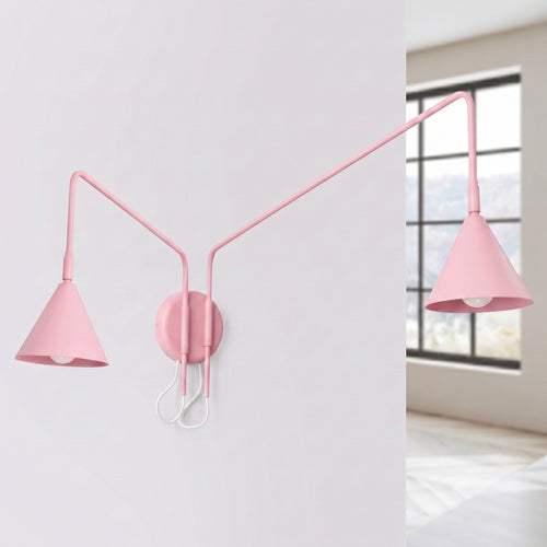 Sollux Lighting Wandlamp NOX 2 roze met schakelaar - 150x80x30cm