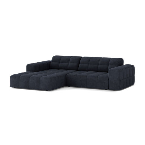 Cosmopolitan Design - Linker hoekbank Chicago 3-zits, chenille marineblauw - 167x234x78cm