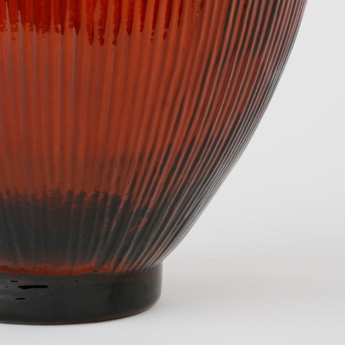 Mica Decorations Firenza Fles Vaas - H59 x Ø29 cm - Gerecycled Glas - Donkerbruin