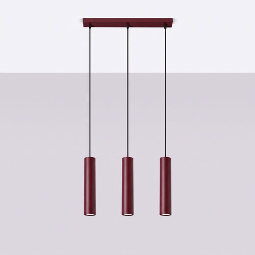 Sollux Lighting Hanglamp LAGOS 3L bordeaux - 45x6x90cm