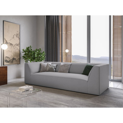 Cosmopolitan Design - Bank Siena 3-zits, structurele stof lichtgrijs - 92x232x69cm