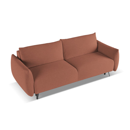 LaMiaSofa 3-zits slaapbank Genova - chenille stof - gedempt roze - 230x105x86